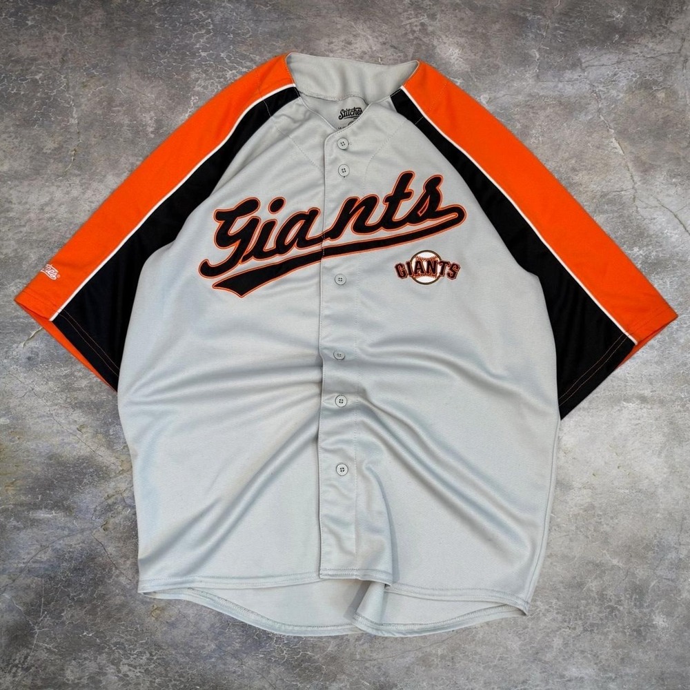 Stitches San Francisco Giants Adult Large Grey MLB Sportswear Baseball Jersey